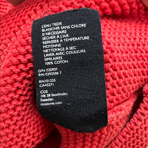 COS Red Crew Neck Sweater size Large - Picture 4 of 6